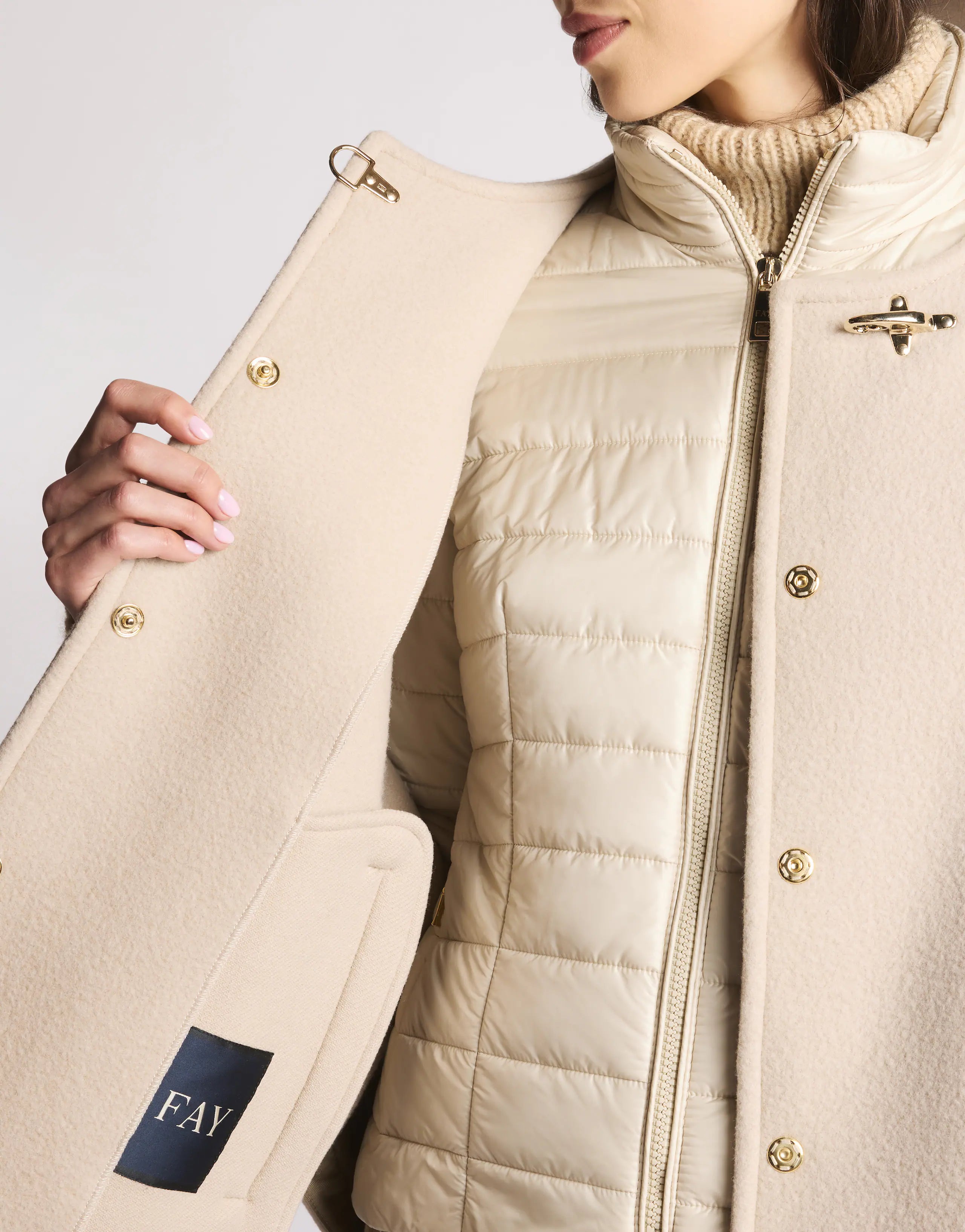 Fay Mantella 3 in 1 Double-face in Lana e Cashmere